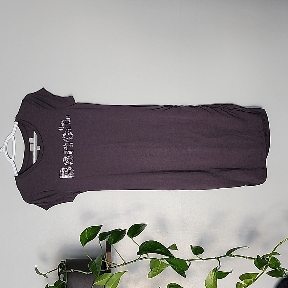 BENCH dark grey black sequins t shirt dress small